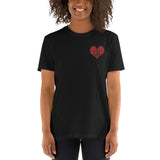 Black Love & Peace Embroidered T-Shirt for Women