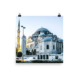 Dark Gray Şehzade Mosque Poster