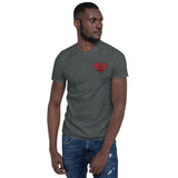 White Love & Peace Embroidered T-Shirt for Men