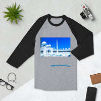 Dodger Blue Women's Sheikh Zayed Grand Mosque 3/4 Sleeve Raglan Shirt