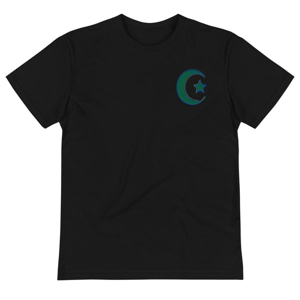 Black Women's Islamic Symbol Embroidered Sustainable T-Shirt